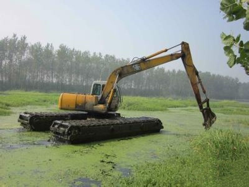 پونتون سفارشی Q335B Q355B Excavator پونتون شناور باتلاق پونتون دوچرخه سواری برای SANY SY135C