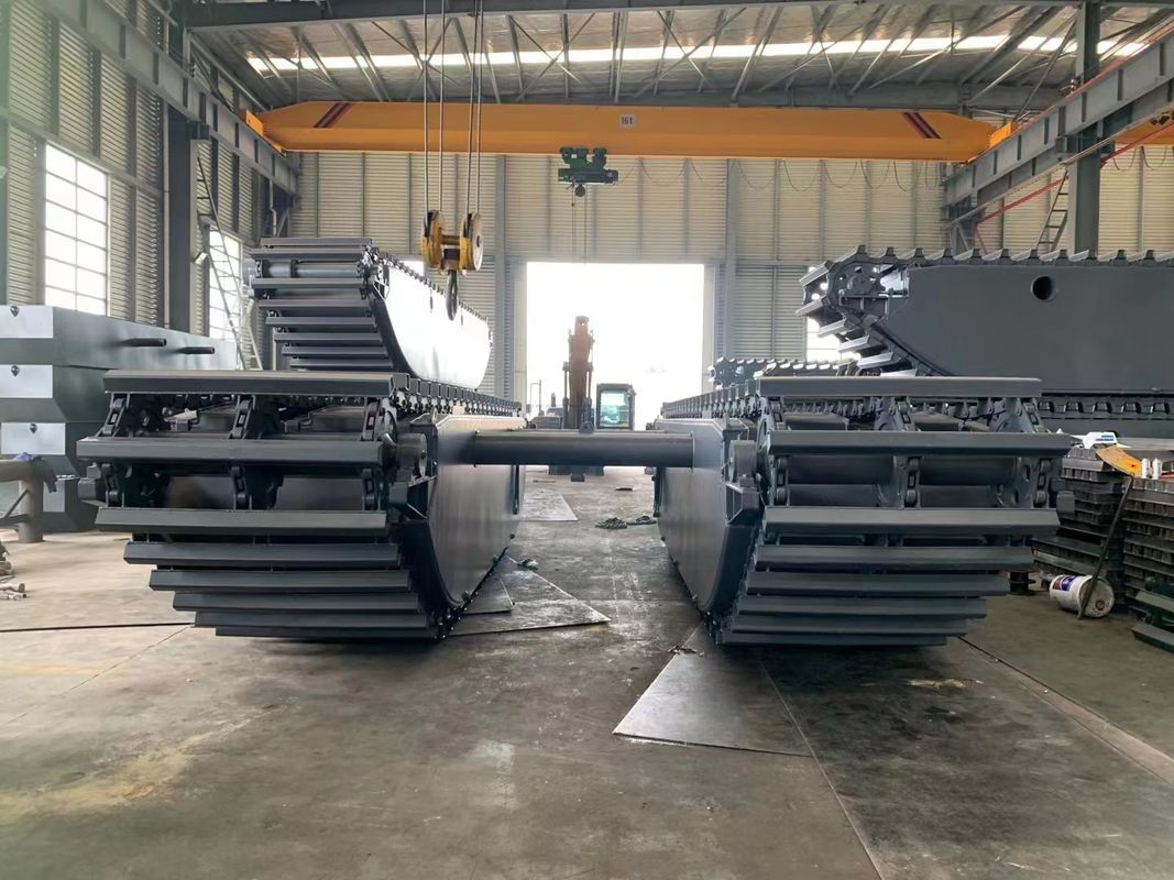 پونتون سفارشی Q335B Q355B Excavator پونتون شناور باتلاق پونتون دوچرخه سواری برای SANY SY135C