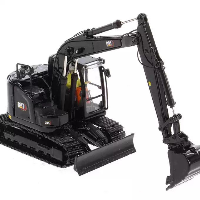 سیاه Caterpillar CAT 315 Excavator 1:50 مدل ریخته شده ماشین آلات مهندسی جمع آوری شده