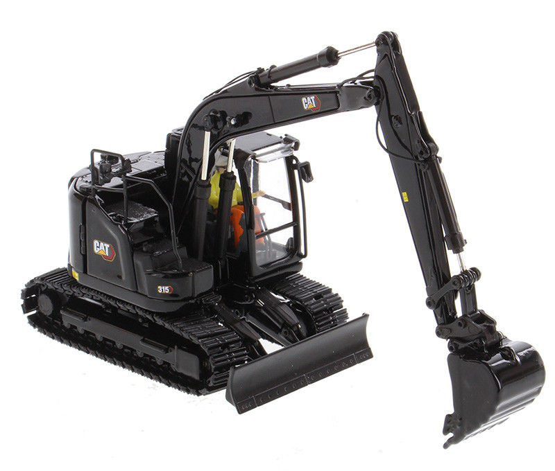سیاه Caterpillar CAT 315 Excavator 1:50 مدل ریخته شده ماشین آلات مهندسی جمع آوری شده