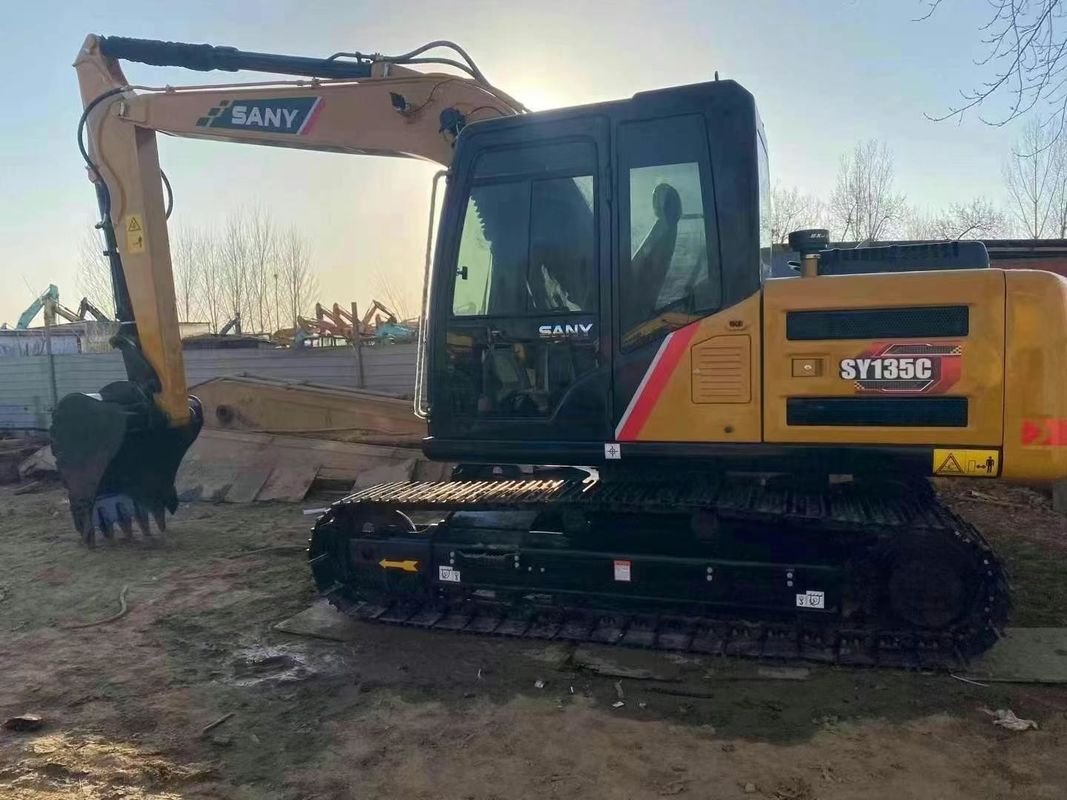 استفاده شده SANY SY135C 13.5T Excavator تاریخچه خدمات کامل ساخت و ساز معدن زمین