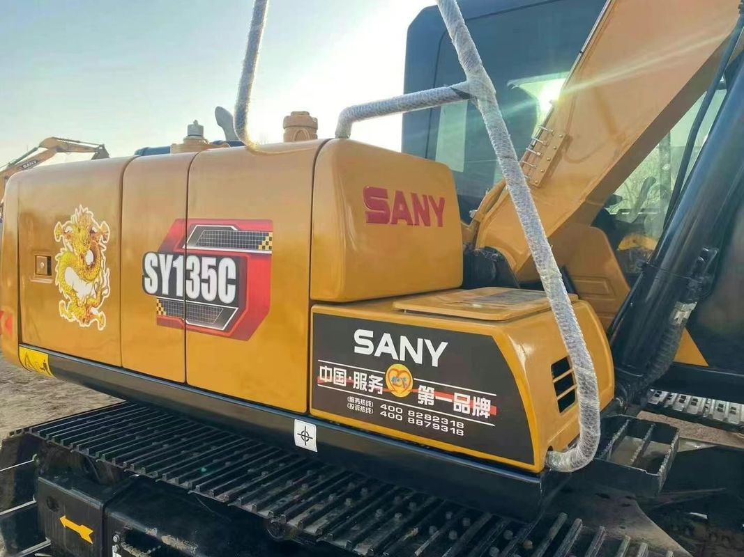 استفاده شده SANY SY135C 13.5T Excavator تاریخچه خدمات کامل ساخت و ساز معدن زمین