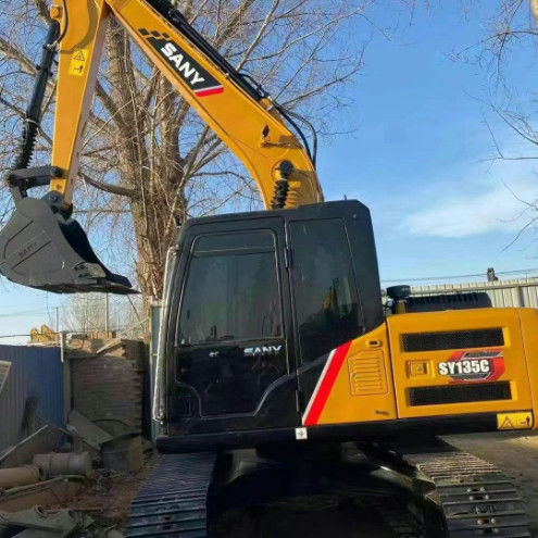 استفاده شده SANY SY135C 13.5T Excavator تاریخچه خدمات کامل ساخت و ساز معدن زمین
