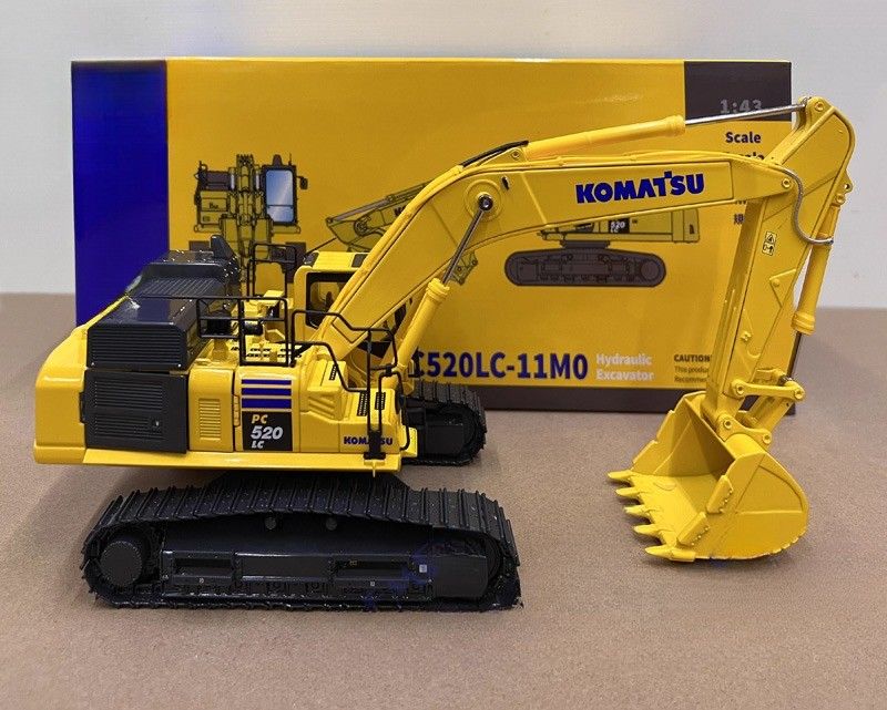 1/43 مقیاس کاماتسو PC520LC-11M0 آلیاژ مدل Excavator Die-Cast - مجوز جمع آوری