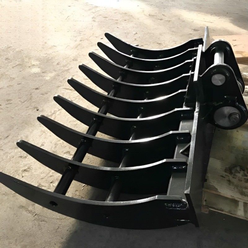 High Quality Custom PC100-6 10 Ton Excavator Rake Bucket OEM Attachment Construction