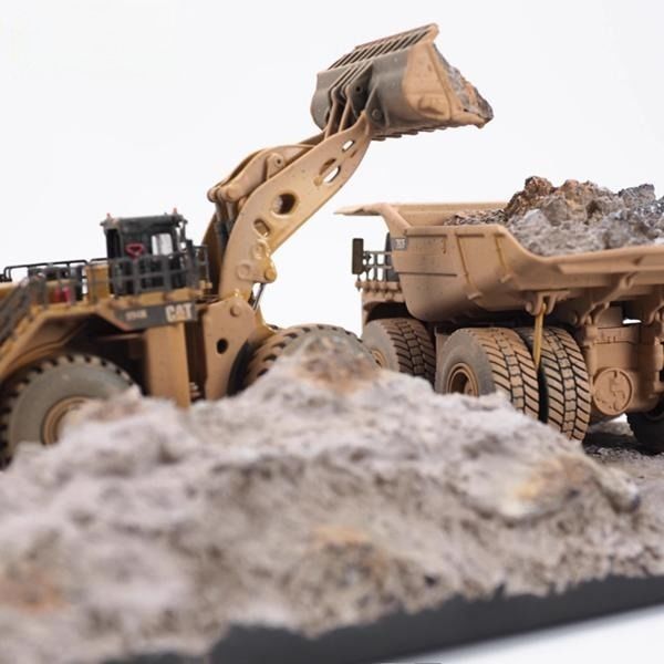 Diecast Masters مدل مجموعه ماکت صحنه گل آلود لودر چرخ‌دار و کامیون کمپرسی معدن در مقیاس 1/125، 85762